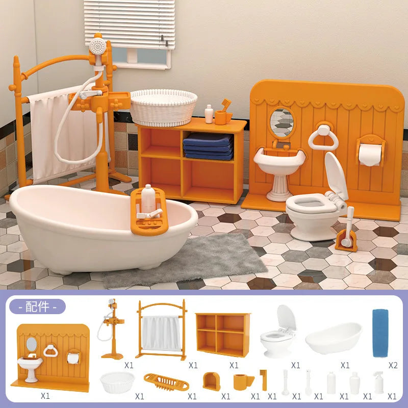 mini supermarket shopping games dollhouse furniture accessories Intellectual education toys for kid family interaction toys